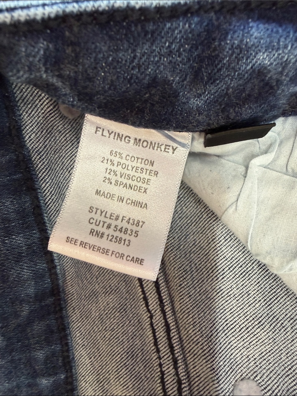 Flying Monkey Dark Blue Straight Leg Jeans - Picture 3 of 7